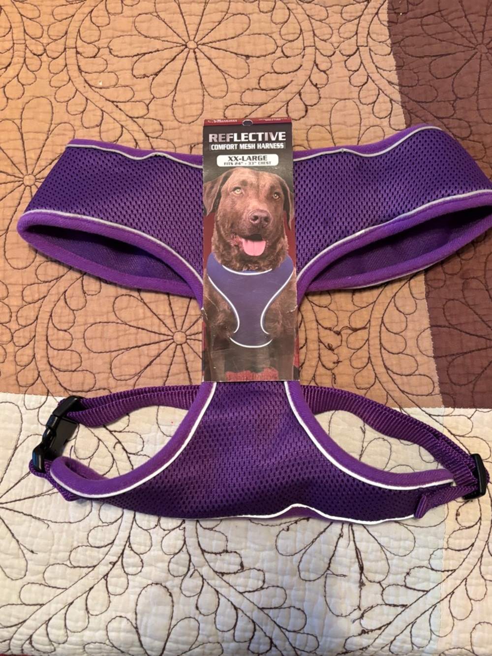 Reflective Comfort Mesh Dog Harness in Purple - XXL - NWT